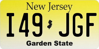 NJ license plate I49JGF