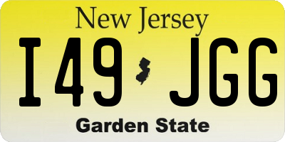 NJ license plate I49JGG