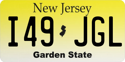 NJ license plate I49JGL
