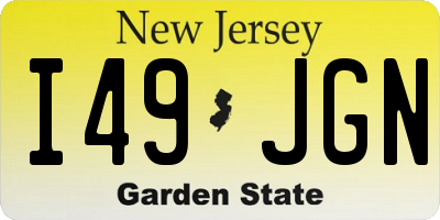NJ license plate I49JGN