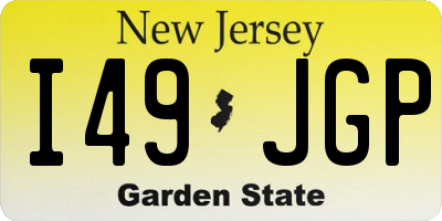 NJ license plate I49JGP