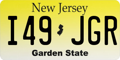 NJ license plate I49JGR