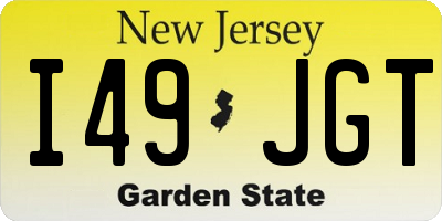 NJ license plate I49JGT