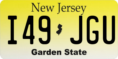 NJ license plate I49JGU