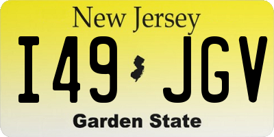 NJ license plate I49JGV