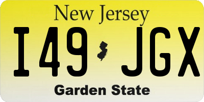 NJ license plate I49JGX