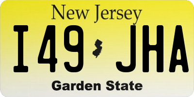 NJ license plate I49JHA
