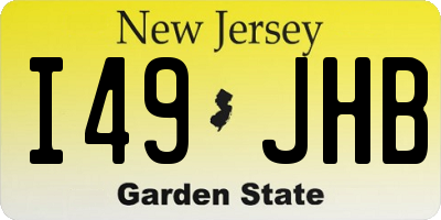NJ license plate I49JHB