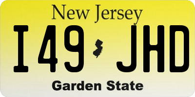 NJ license plate I49JHD