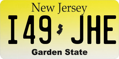 NJ license plate I49JHE