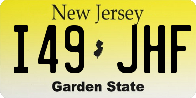 NJ license plate I49JHF