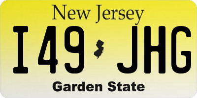NJ license plate I49JHG