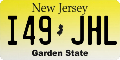 NJ license plate I49JHL
