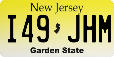 NJ license plate I49JHM