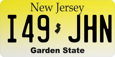 NJ license plate I49JHN