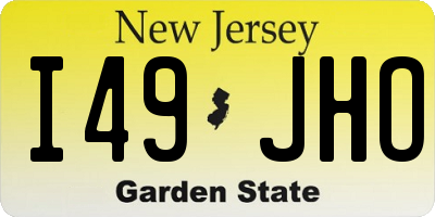 NJ license plate I49JHO