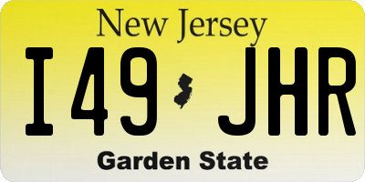 NJ license plate I49JHR
