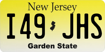 NJ license plate I49JHS