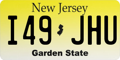 NJ license plate I49JHU
