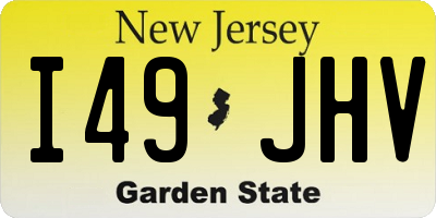 NJ license plate I49JHV