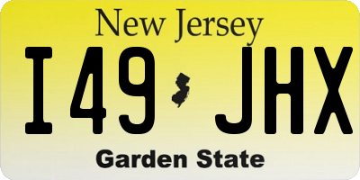 NJ license plate I49JHX