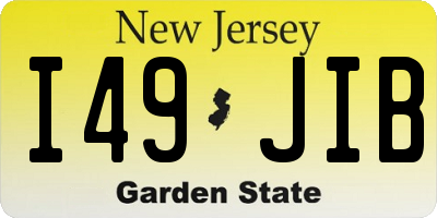 NJ license plate I49JIB