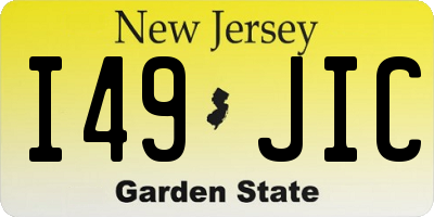NJ license plate I49JIC