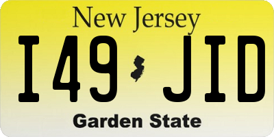 NJ license plate I49JID