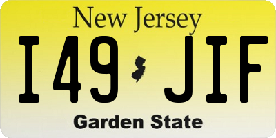 NJ license plate I49JIF