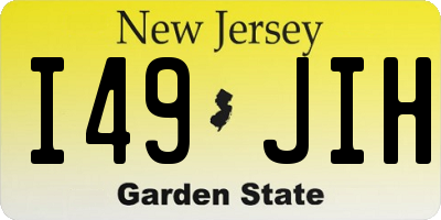 NJ license plate I49JIH