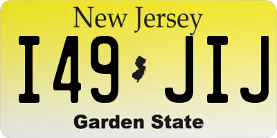 NJ license plate I49JIJ