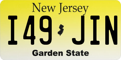 NJ license plate I49JIN
