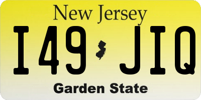 NJ license plate I49JIQ