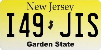 NJ license plate I49JIS
