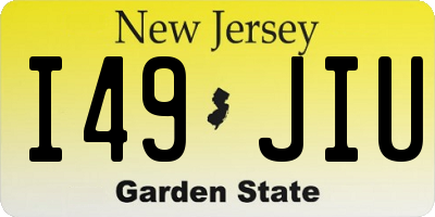 NJ license plate I49JIU