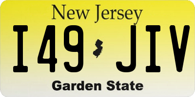 NJ license plate I49JIV