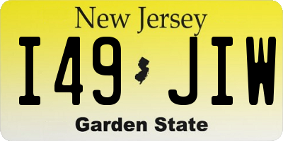 NJ license plate I49JIW