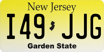 NJ license plate I49JJG