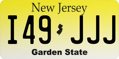 NJ license plate I49JJJ