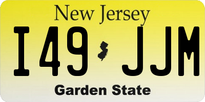 NJ license plate I49JJM