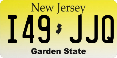 NJ license plate I49JJQ