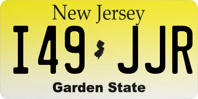 NJ license plate I49JJR