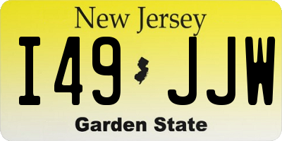NJ license plate I49JJW