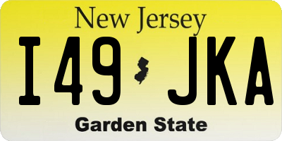 NJ license plate I49JKA