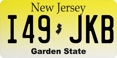 NJ license plate I49JKB
