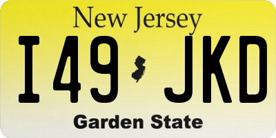 NJ license plate I49JKD