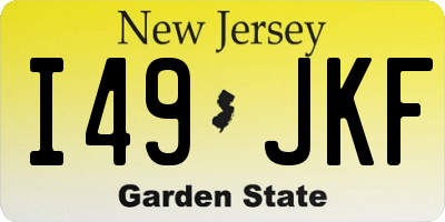 NJ license plate I49JKF
