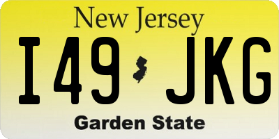NJ license plate I49JKG