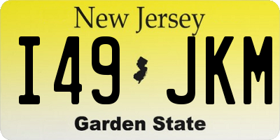 NJ license plate I49JKM