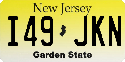 NJ license plate I49JKN